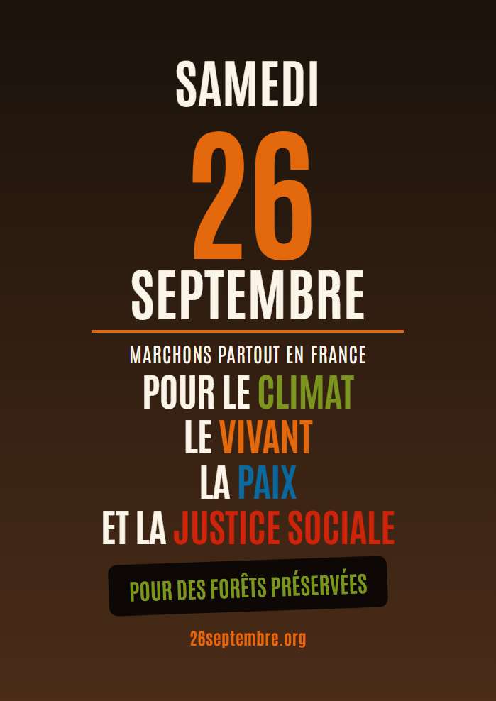 Affiche du 26 septembre — Pour des forêts préservées