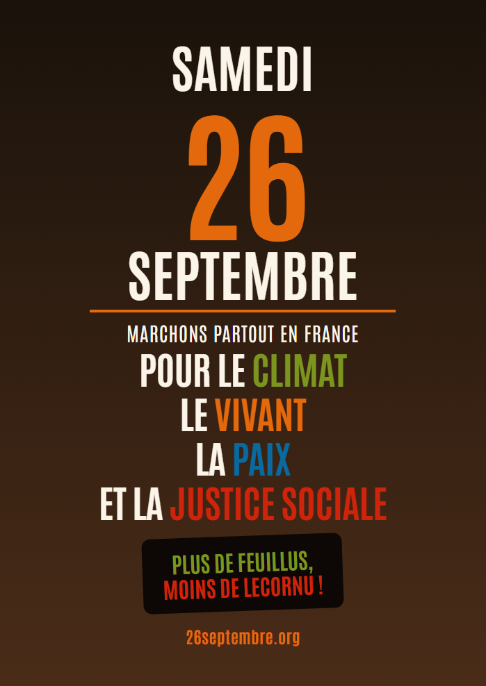 Affiche du 26 septembre — Plus de feuillus, moins de Lecornu !