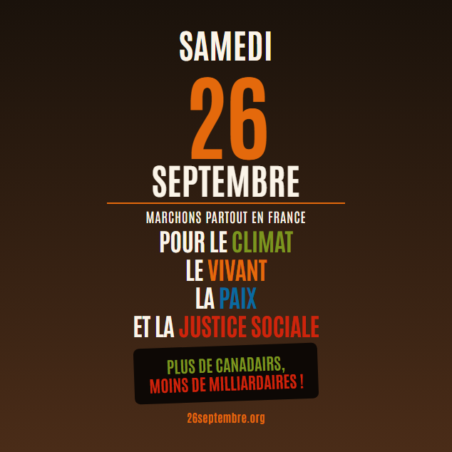 Visuel carré du 26 septembre — Plus de Canadairs, moins de milliardaires !