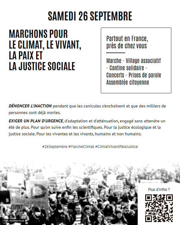 Flyer du 26 septembre, verso — Noir et blanc — économie d'encre