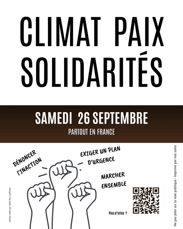 Tract du 26 septembre — Climat, paix, solidarités — noir et blanc