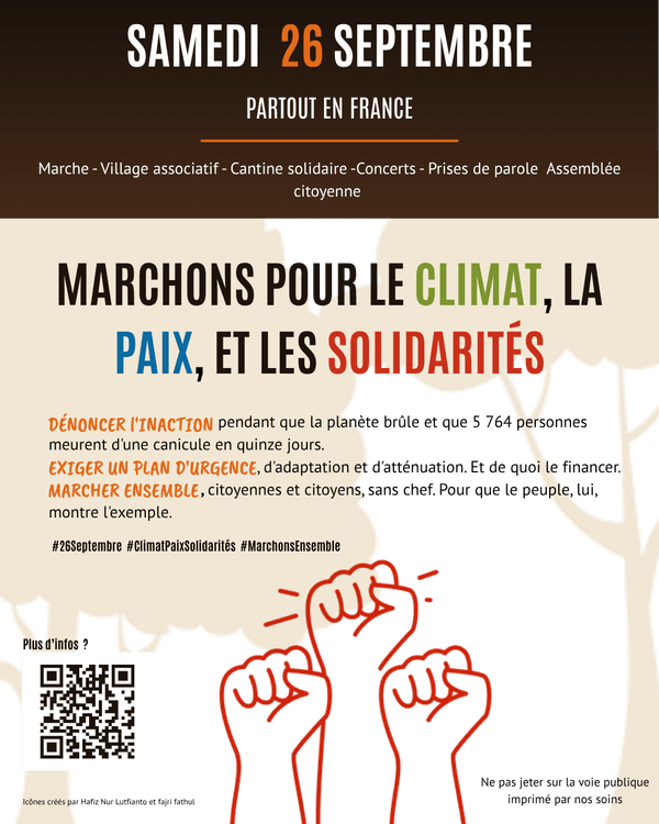 Tract du 26 septembre — Dénoncer, exiger, marcher