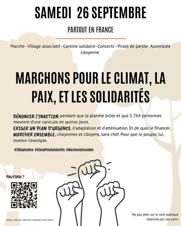 Tract du 26 septembre — Marchons pour le climat, la paix et les solidarités