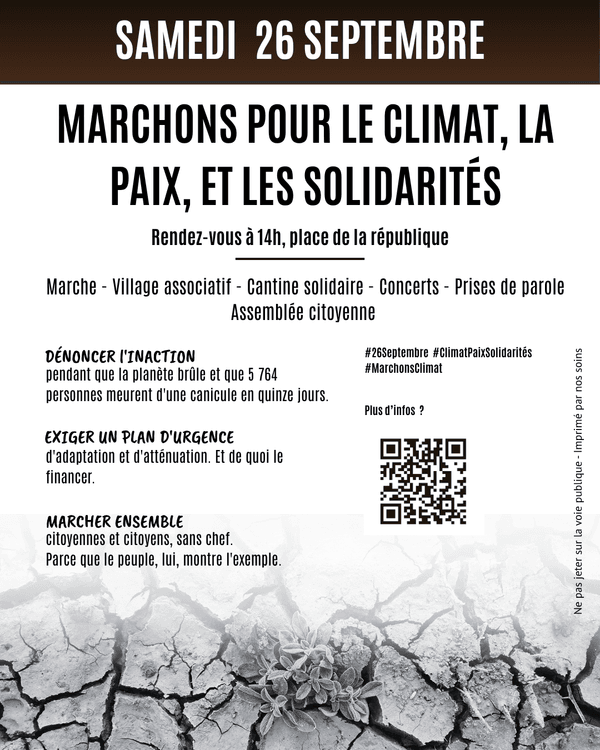 Tract du 26 septembre — Marchons — terre craquelée