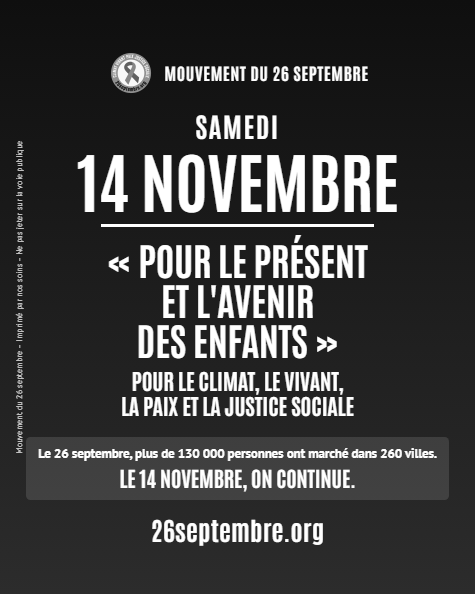 Flyer du 14 novembre, recto (Noir et blanc)