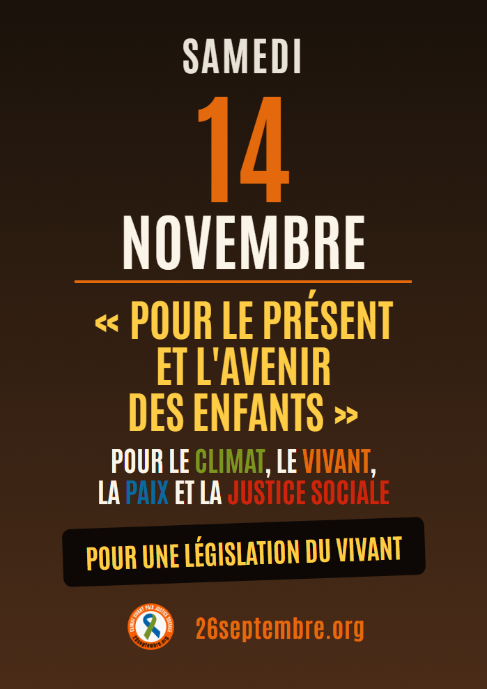 Affiche du 14 novembre : Pour une législation du vivant